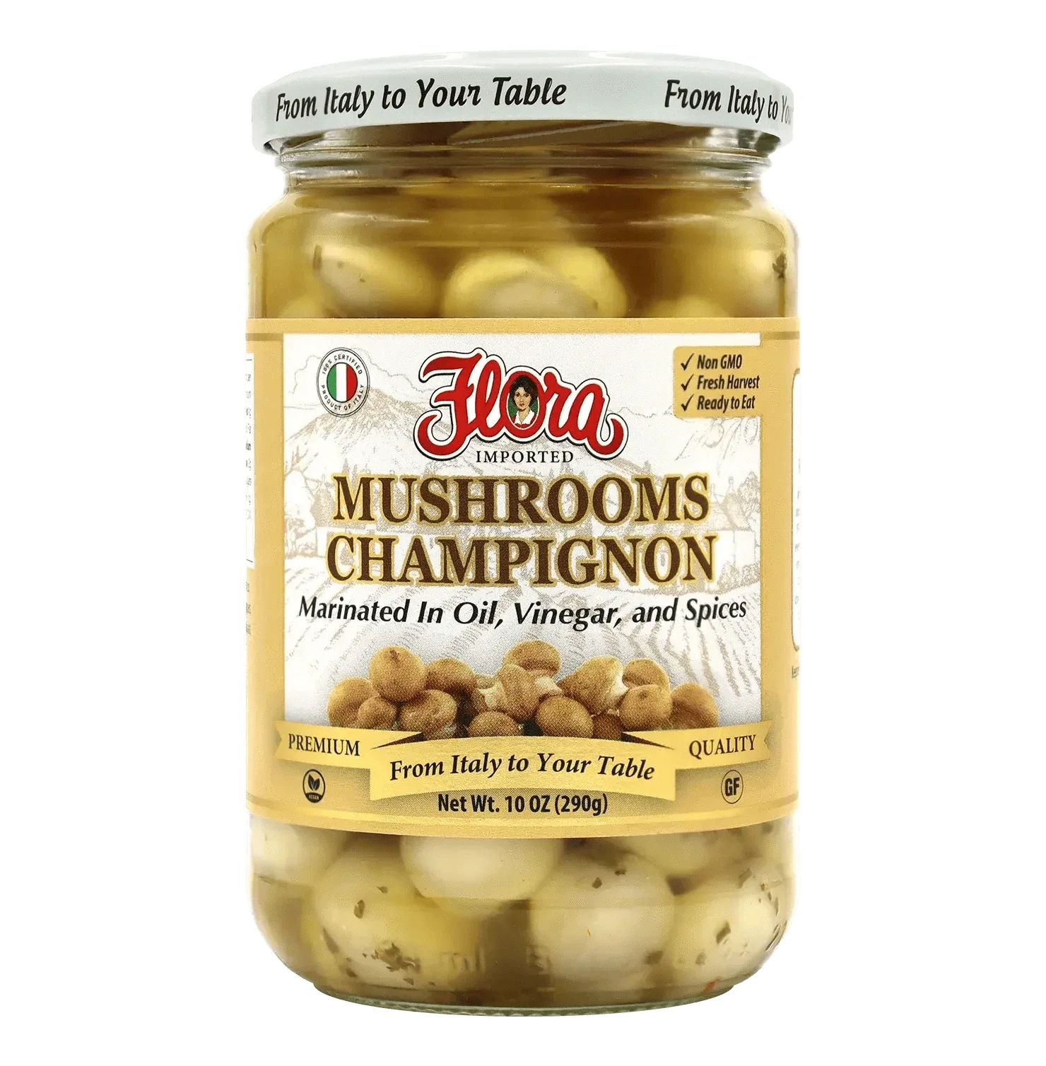 Mushrooms - Champignon Marinated In Oil, Vinegar, and Spices - 10 oz