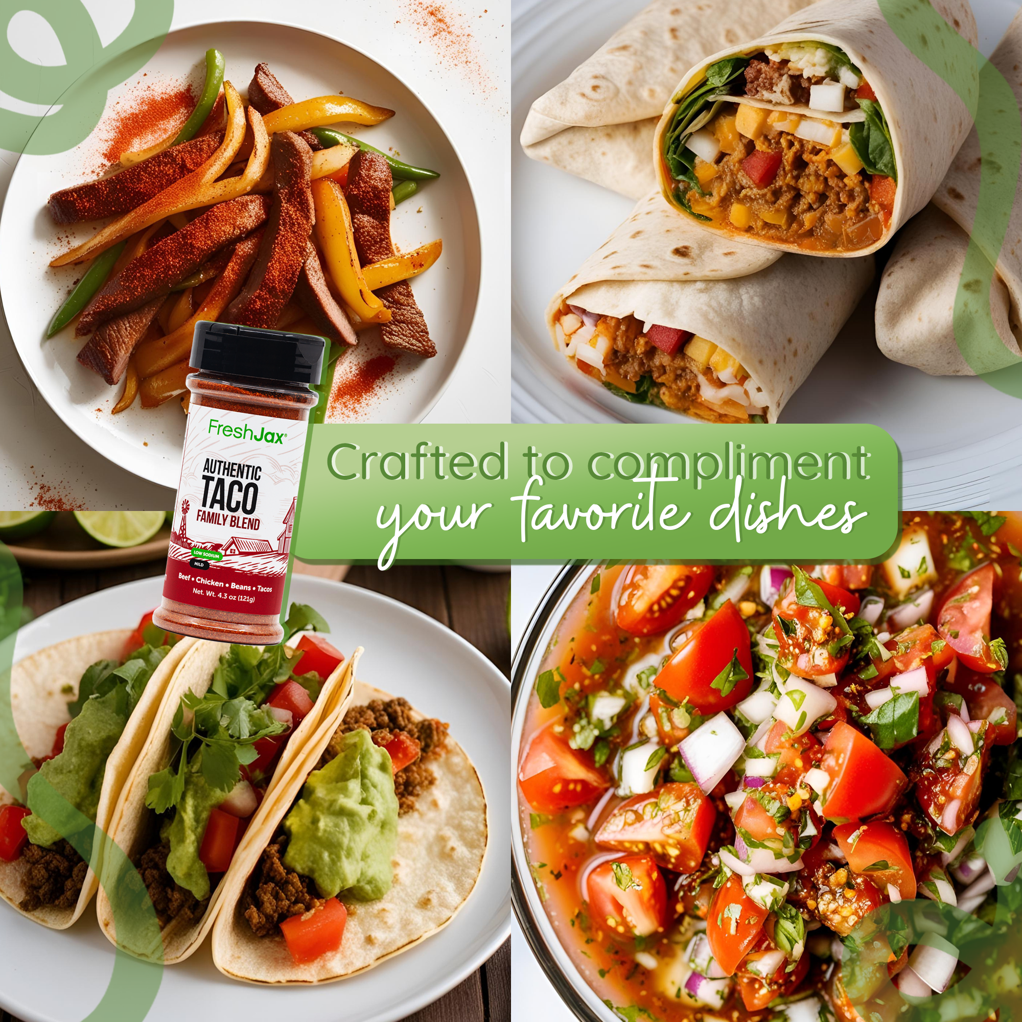 Low Sodium Taco Seasoning | Clean Label, GLP-1 Friendly Mexican Spice